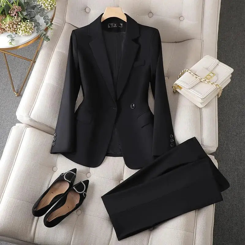 Elegant Women Spring 2025 New Style Professional Suit Single Button Slim Blazer And Skirts & Pants Office Ladies Work Wear