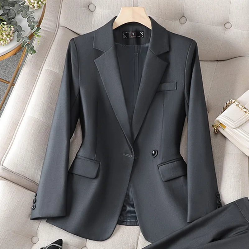 Elegant Women Spring 2025 New Style Professional Suit Single Button Slim Blazer And Skirts & Pants Office Ladies Work Wear