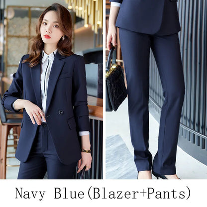 Elegant Women Spring 2025 New Style Professional Suit Single Button Slim Blazer And Skirts & Pants Office Ladies Work Wear