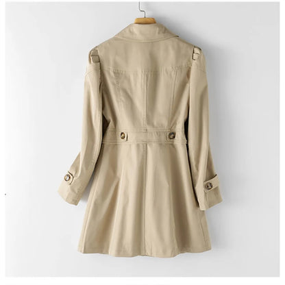 2025 New Spring Autumn Trench Coat Women Korean Double Breasted Mid-Long Female Trench Coat Overcoat Windbreaker Ladies Outerwea