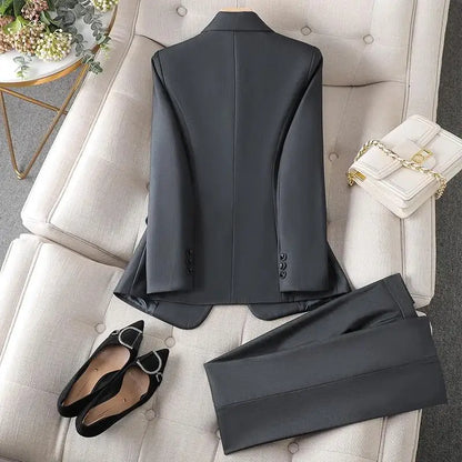 Elegant Women Spring 2025 New Style Professional Suit Single Button Slim Blazer And Skirts & Pants Office Ladies Work Wear