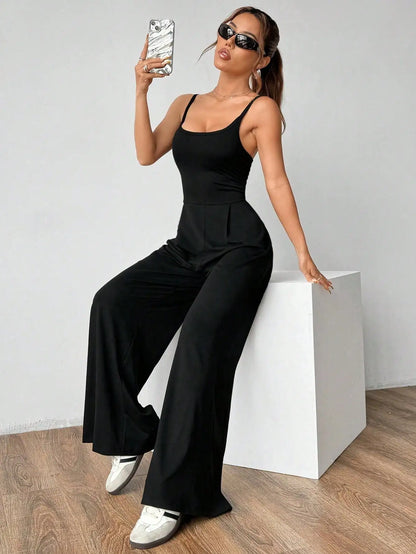 New elegant women's shoulder strap jumpsuit for spring, summer, and autumn
